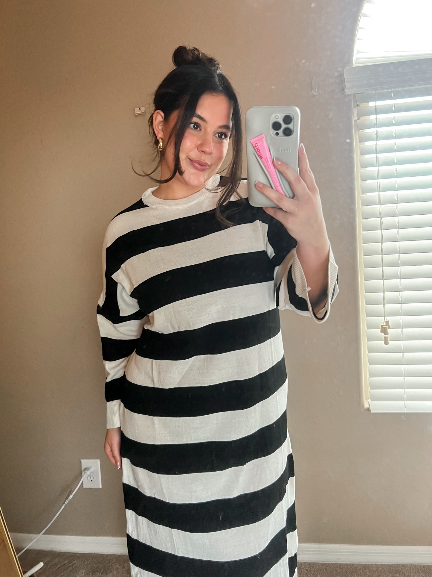 Luna Striped Midi